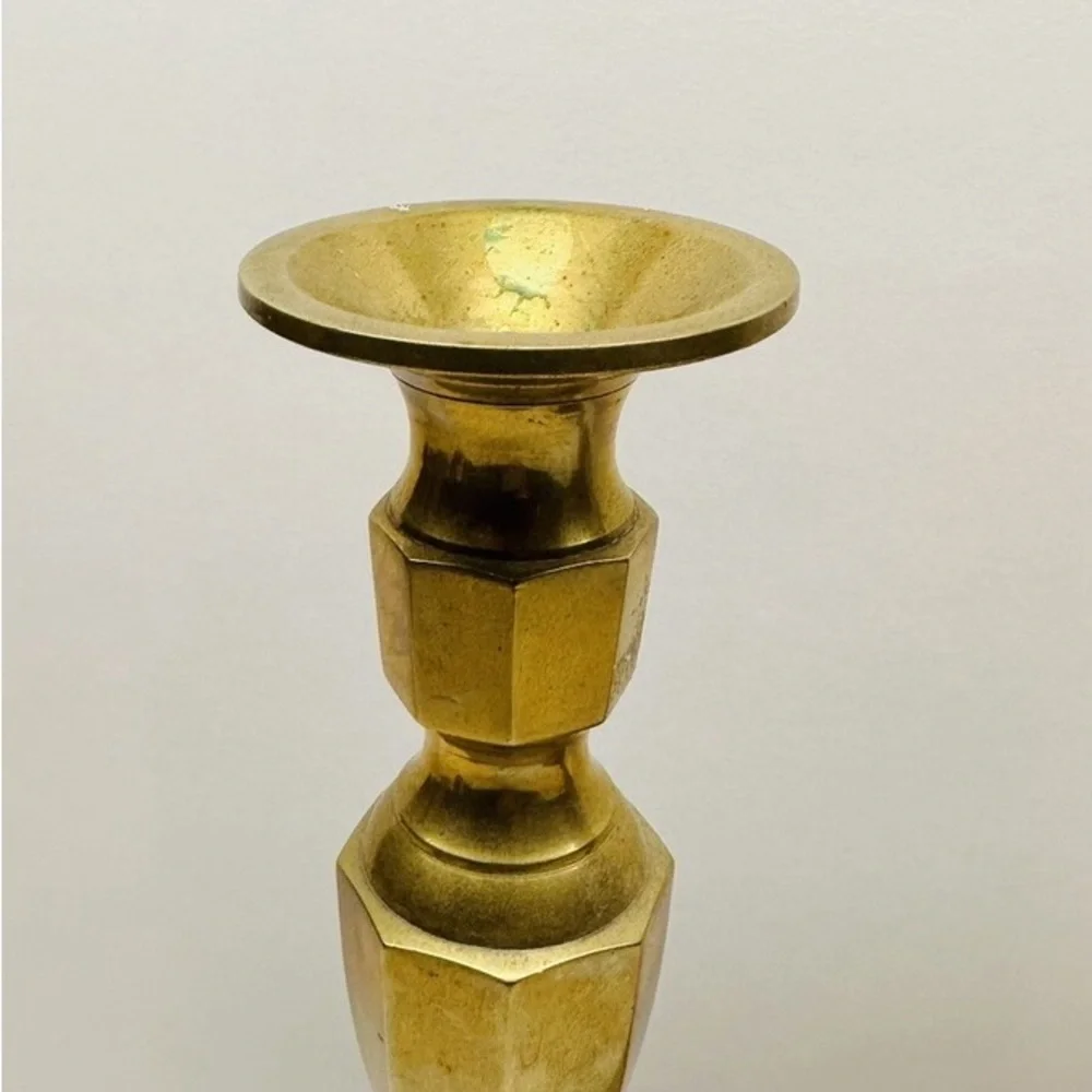 Elegant Heavy Brass Candle Holders-Vintage